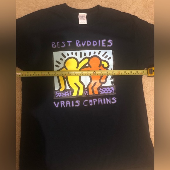 Keith Haring T-shirt Size Medium Best Buddies Vrais Copains - Picture 2 of 10